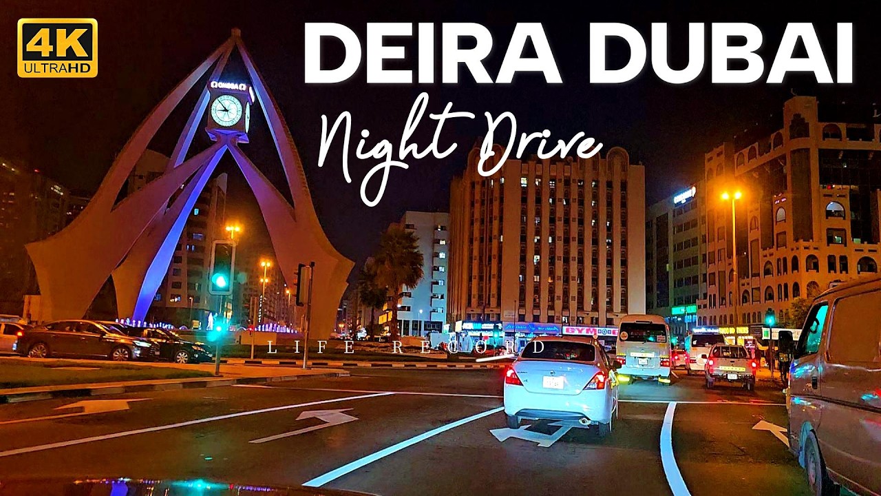 DUBAI NIGHT DRIVING TOUR IN DEIRA | Bustling Streets & City Lights 4K