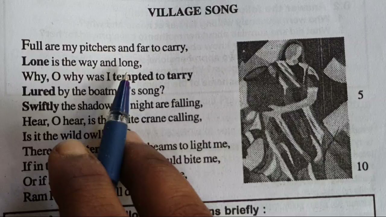 Village Song by Sarojini Naidu//Bihar Board Class 11th English