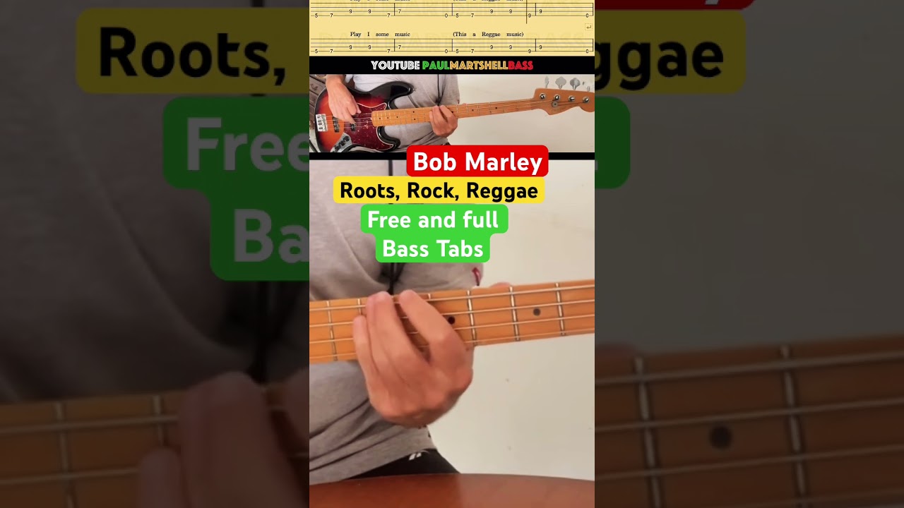 Roots rock reggae, Bob Marley, Bass Tabs #bobmarley #bass #basstabs