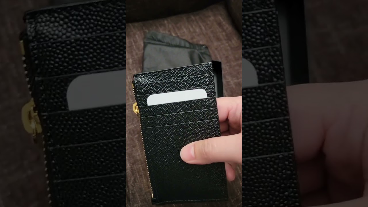 Unboxing Saint Laurent Zip Fragments YSL Monogram Pouch Card Case Wallet