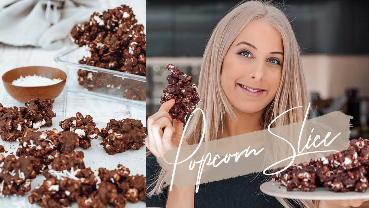 The Best Chocolate Popcorn Slice Recipe | Healthy, Vegan, Gluten Free, Refined Sugar Free