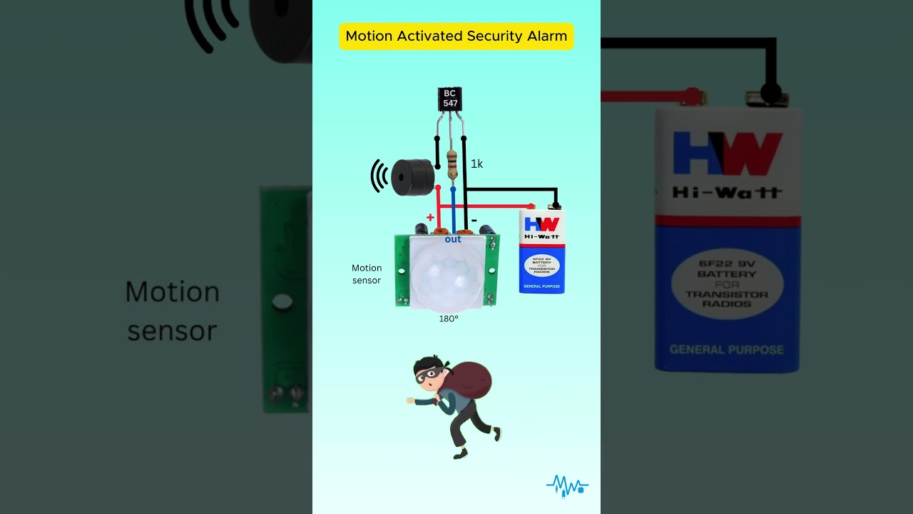 Simple Motion Alarm Using PIR Sensor 🔔#security