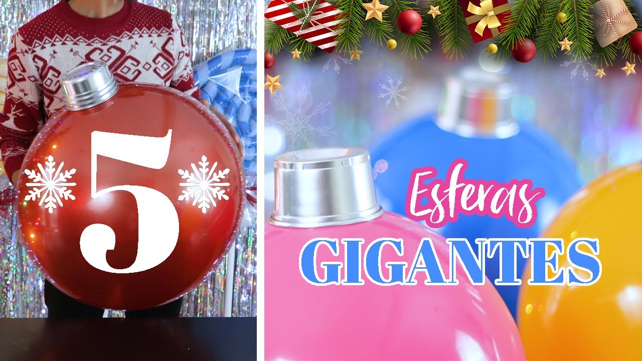 Cómo hacer ESFERAS GIGANTES 💲 ¡Súper baratas! 💲 | Navidad DIY  🎄🎅
