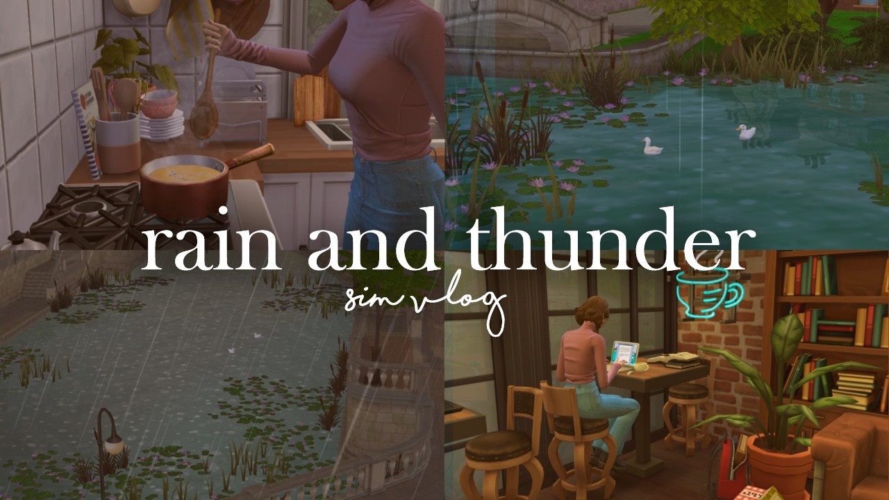 rain and thunder relaxing vlog 🌧️ | sims 4