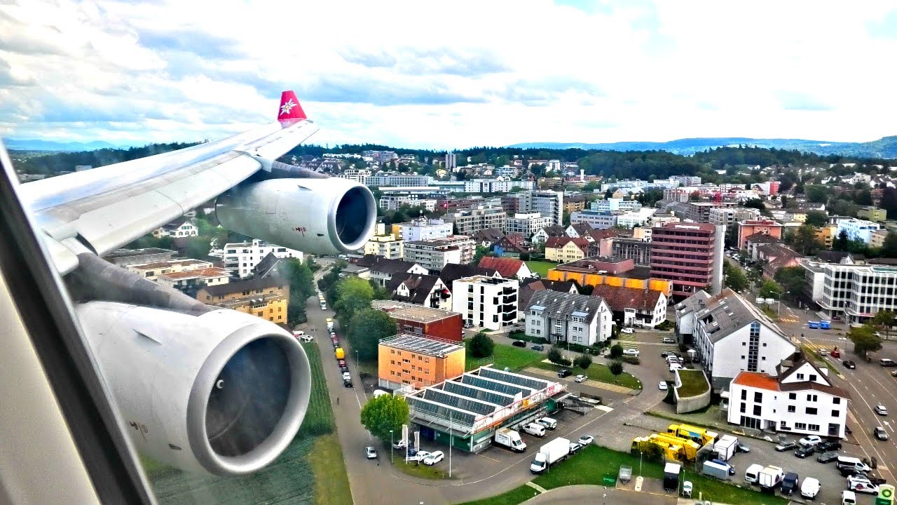 BEAUTIFUL! A340-300 Landing @ Zurich Airport
