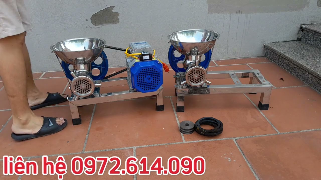 Máy đùn 32 inox, cối đùn 32 inox, máy xay chả cá cả xương, máy xay cá