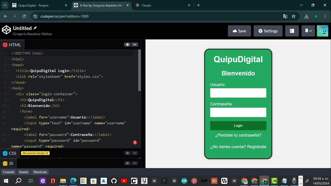 Del diseño en Penpot al código con Claude IA y CodePen Parte 02