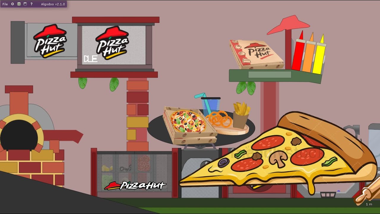 OMG ! Pizza Hut in Algodoo / Making Pizza, Potato, Onion Rings and Blueberry Juice / DueMan 9
