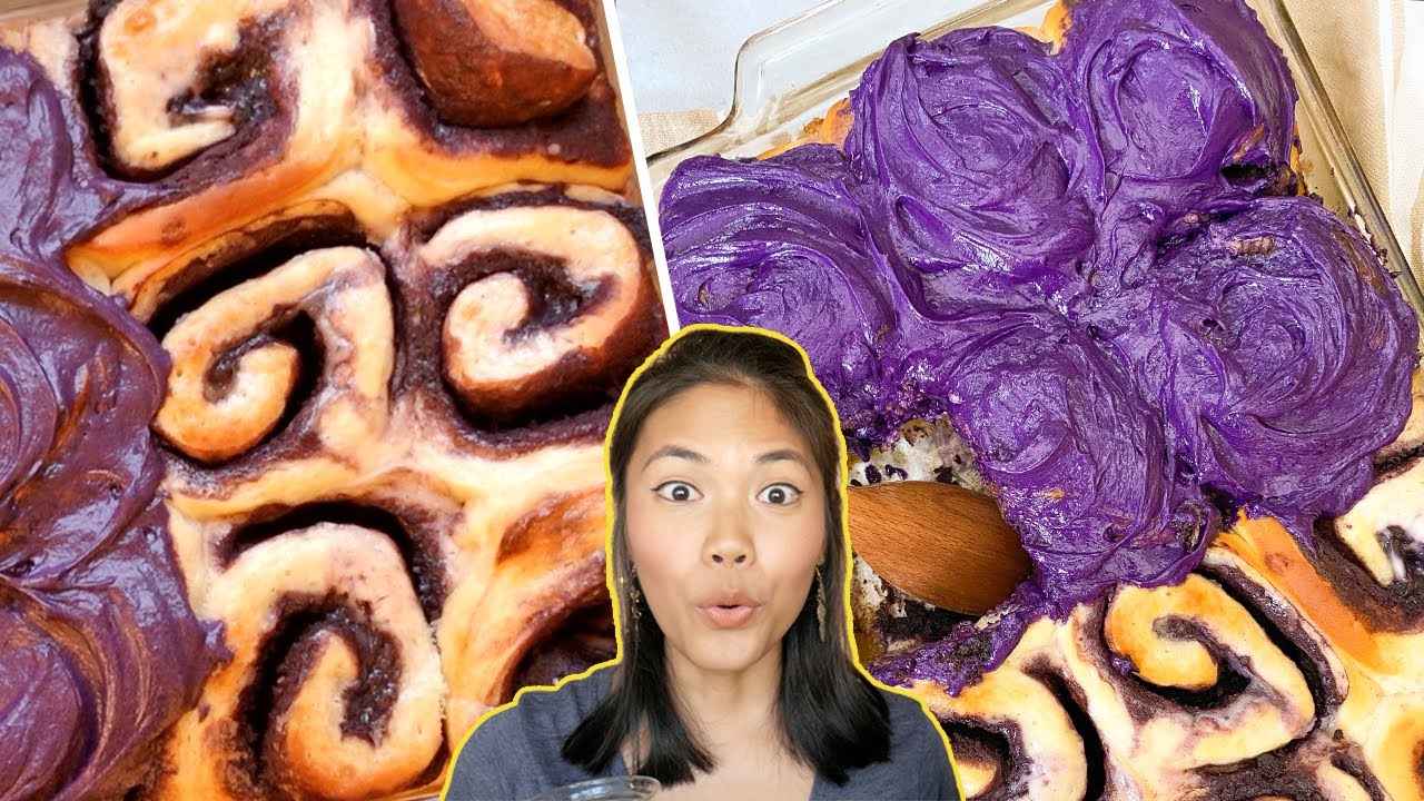 GOOEY UBE CINNAMON ROLLS Recipe | Tasty and FLUFFY Purple Yam Cinnamon Buns!