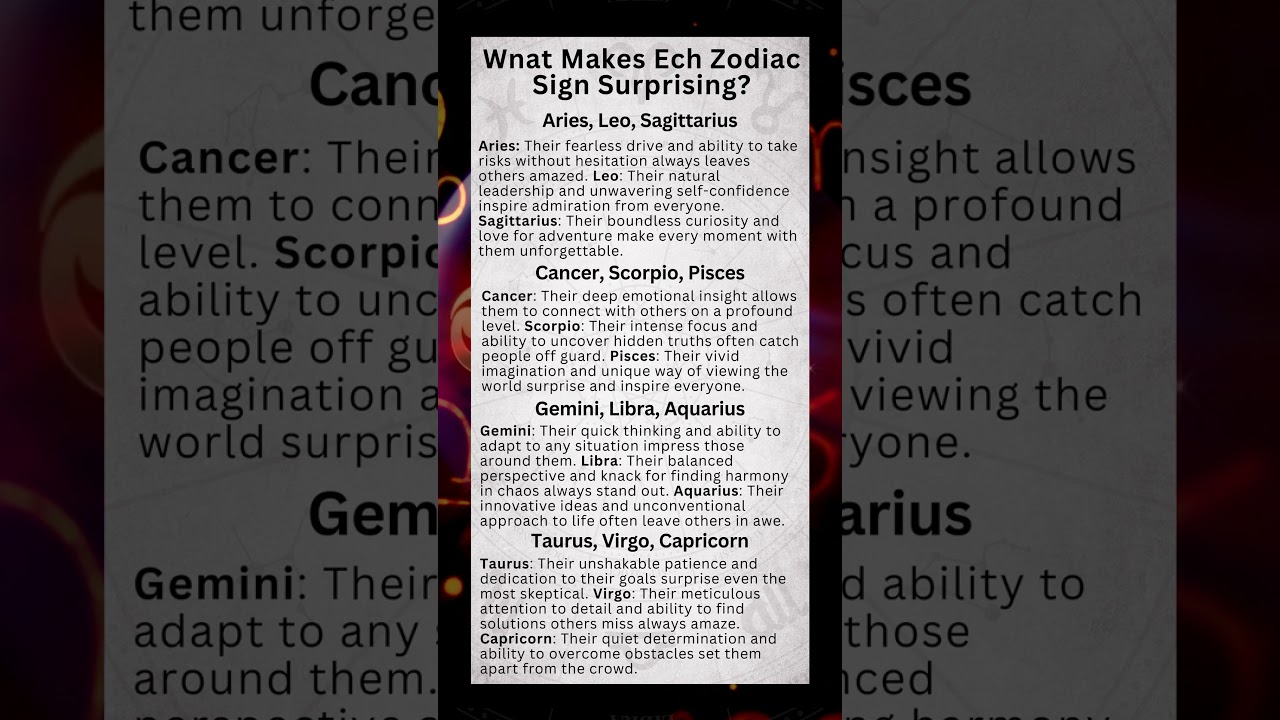 Co sprawia, że ​​każdy znak zodiaku zaskakuje. #ZODIAC #ZODIACSIGNS #GYROSCOPE #astrology #astrologe