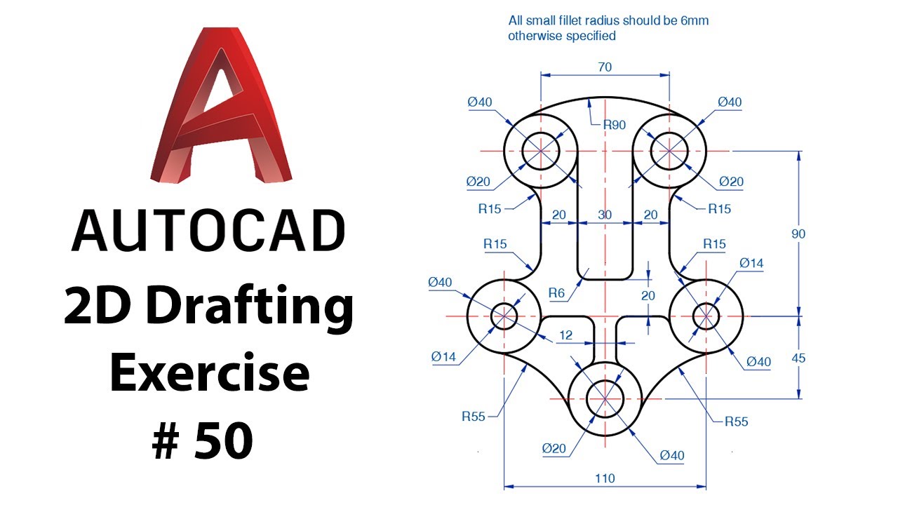 AutoCAD 2D Drafting Exercise # 50 - Basic to Advance in Hindi