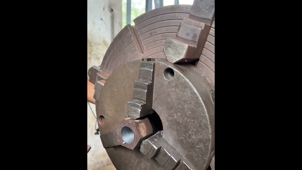 Making A Nut #engineering #nutbolt #machine #lathemachine