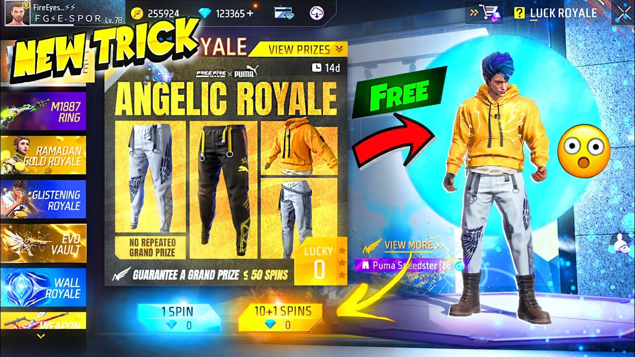 ANGELIC ROYALE EVENT FREE FIRE 💎 GET FREE ANGELIC PANT || FREE FIRE NEW EVENT !! FIREEYES GAMING