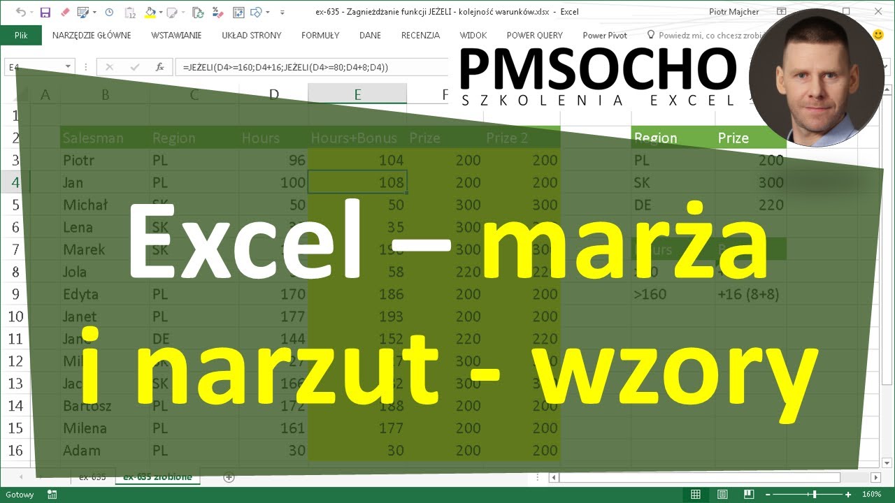 excel-710 - Marża a narzut - jak policzyć marżę i narzut - wzory