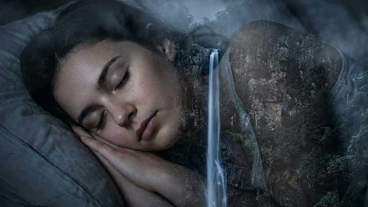Drifting Over Falls – 2H Double Exposure Sleep Flight (Pink, White & Brown Noise) Waterfall Sounds