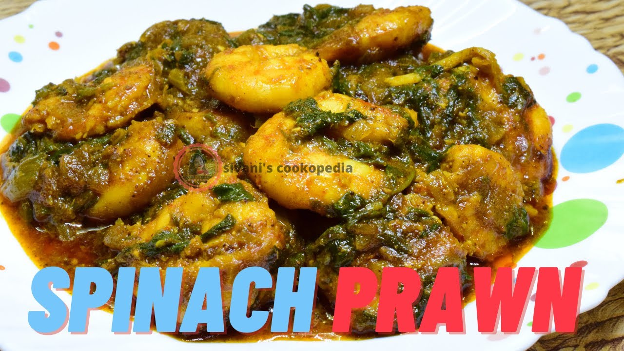 SPINACH PRAWN RECIPE || PALAK CHINGRI RECIPE ||