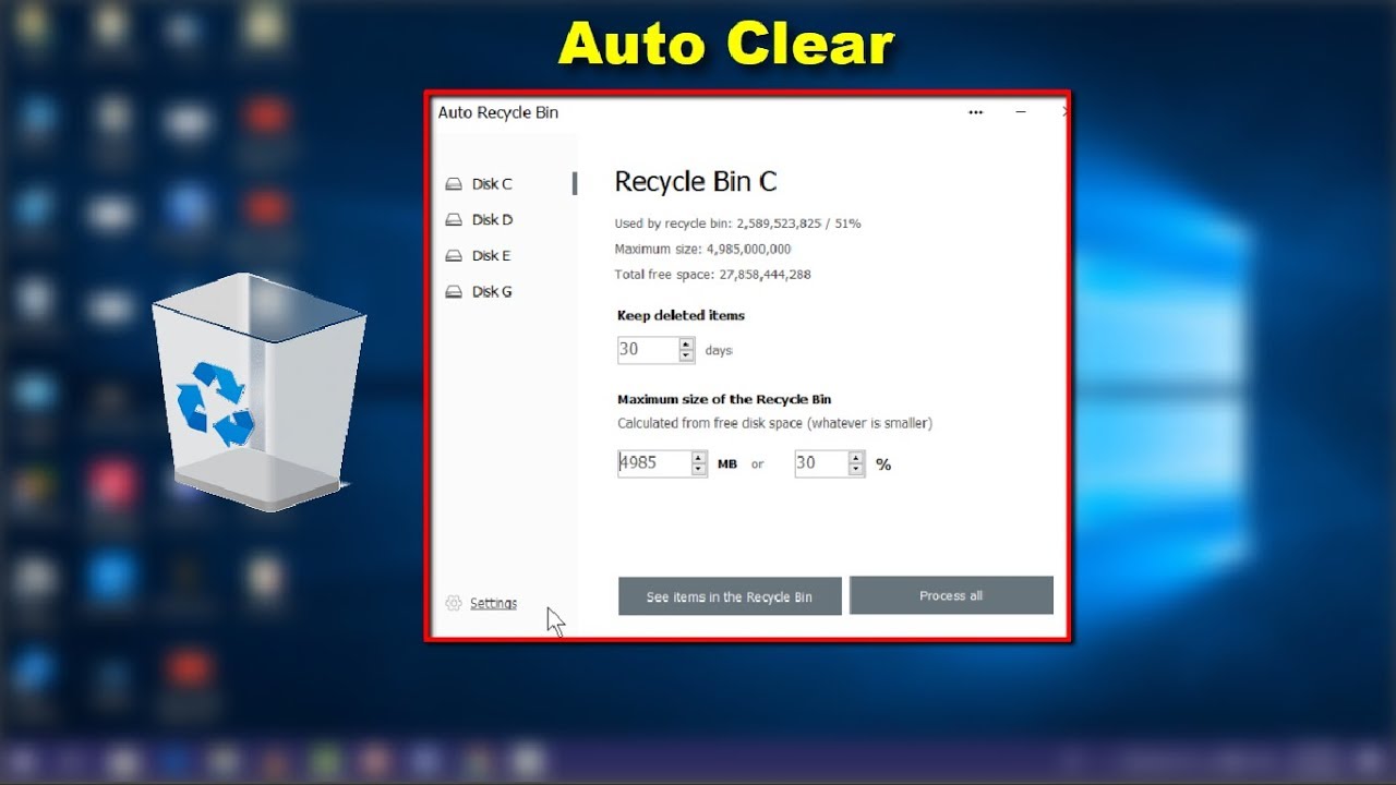 How to Automatic Empty Recycle Bin After X Number of Days on Windows 10