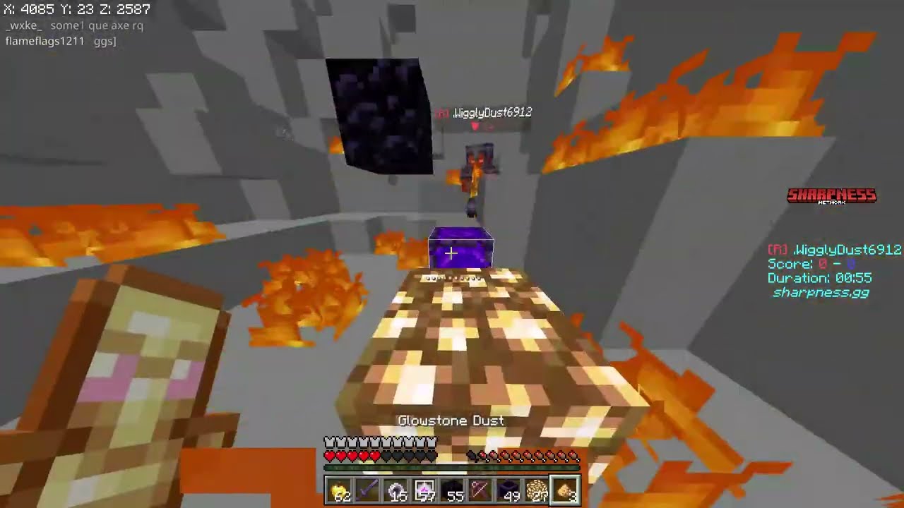 I Got to 1000 win on Sharpness.gg im in bedrock