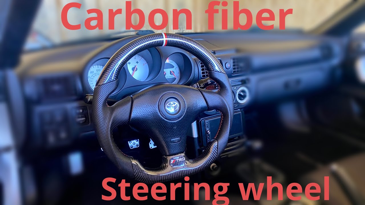 carbon fiber steering wheel install project mr2 spyder.