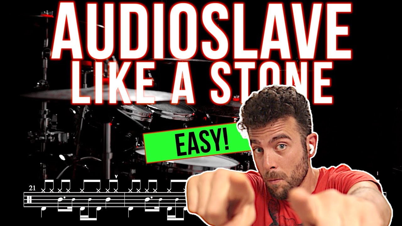 Audioslave - Like a Stone - drum cover (with scrolling drum score)