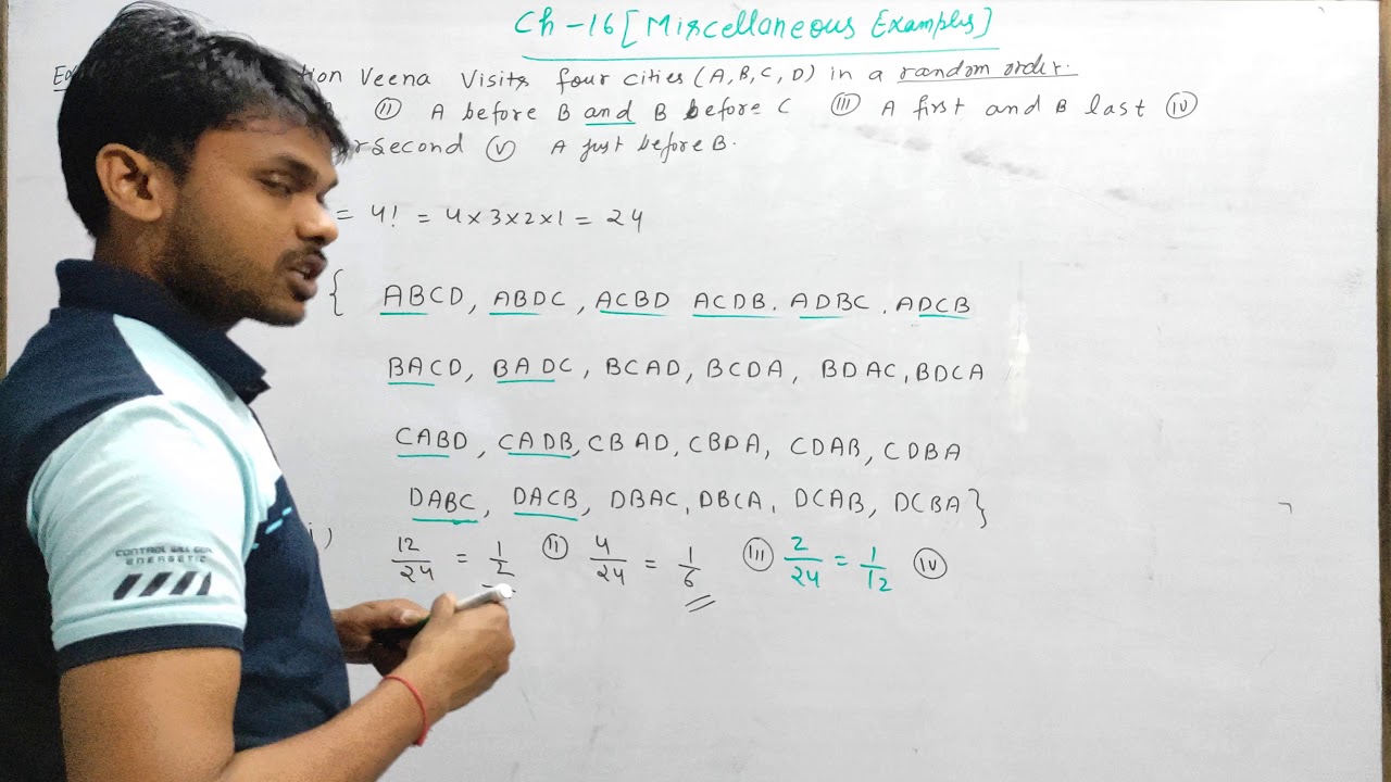 Class 11 maths chapter- 16 Ncert Probability:Miscellaneous examples solution