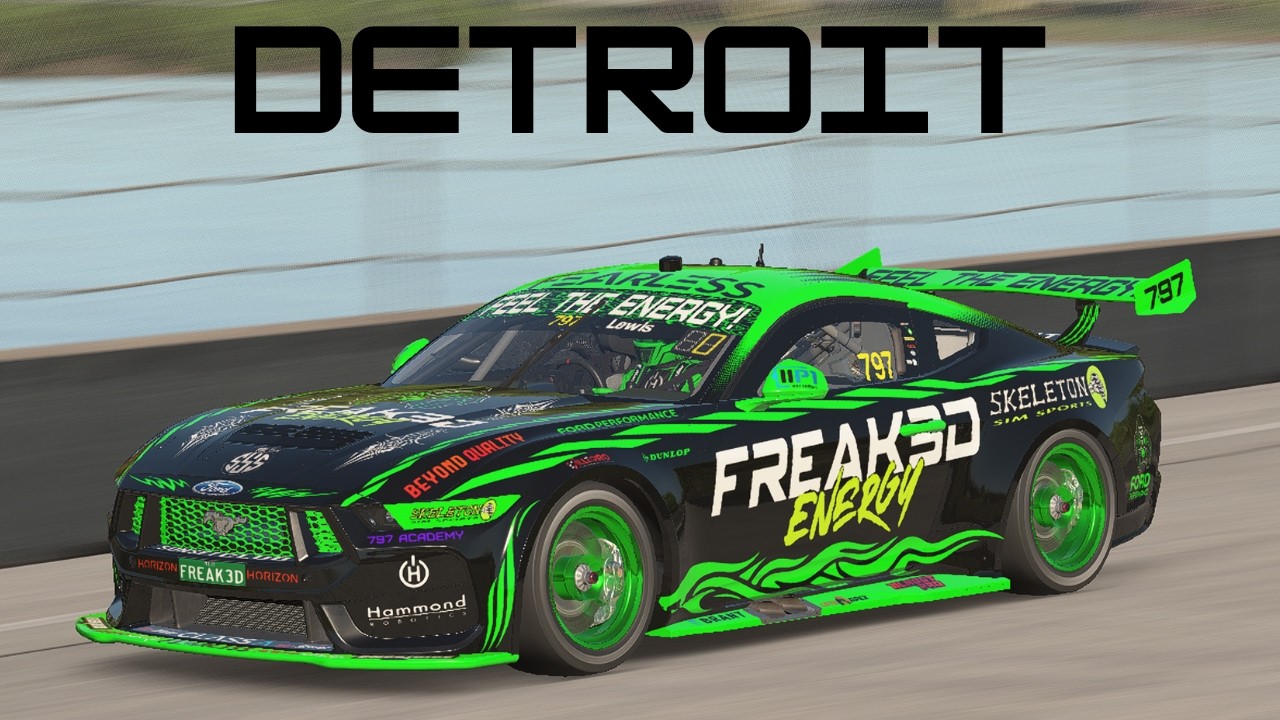 iRacing Hotlap. Detroit. Gen3 Supercar Ford Mustang.
