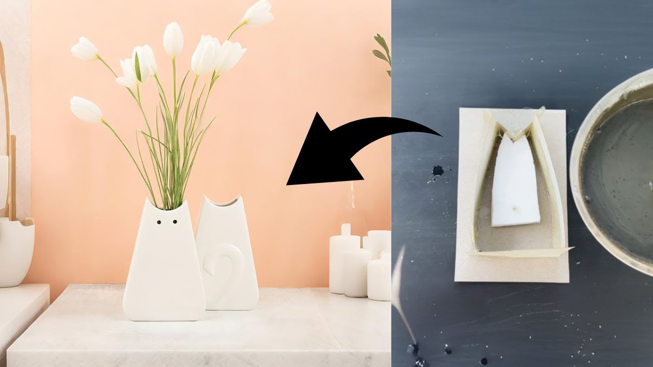 DIY Cement Cat Flower Vase 😺🌼 | Viral Craft Hack 2025