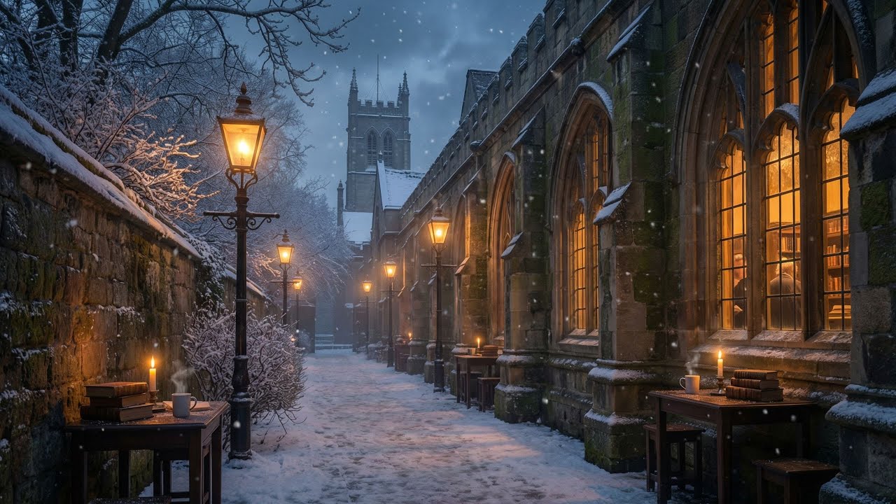 You're Walking Through the Snowy Gothic Town | Dark Winter Academia Piano for Read, Study