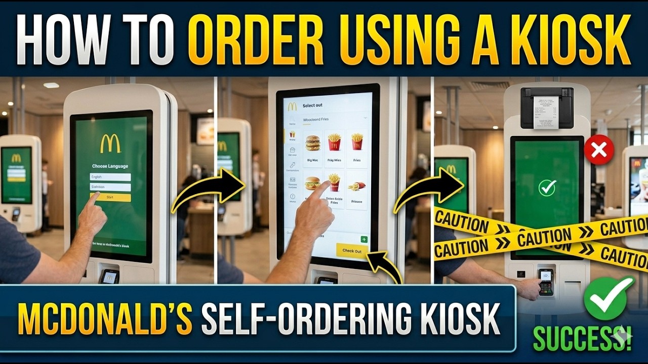 How to order food at McDonald's using a self-ordering kiosk