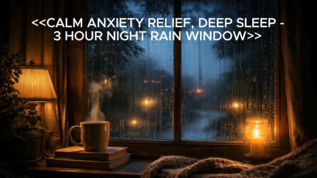 🌧️ Lluvia en la ventana de noche — 3 HORAS | Sonido real para dormir profundo
