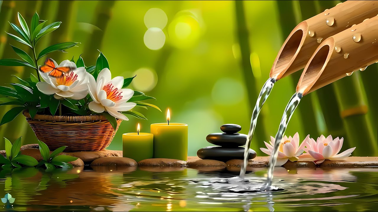 Bamboo Water Sounds 🌿 Insomnia Relief, Calm Anxiety & Deep Relaxation | Stress Relief Music