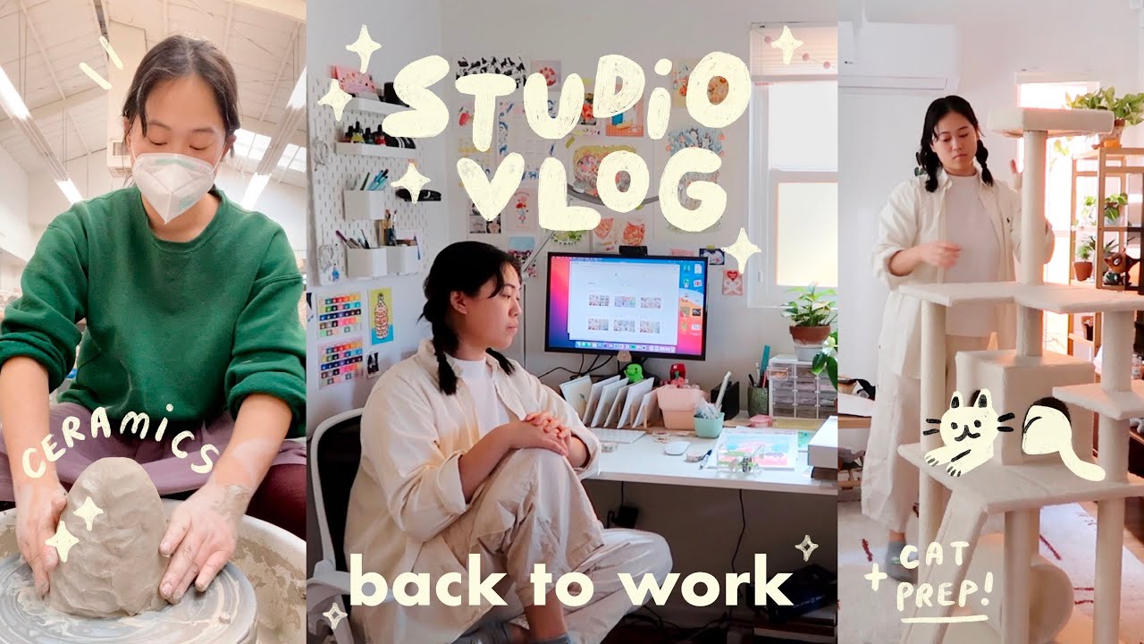 STUDIO VLOG ★彡 BACK TO WORK, CERAMICS, & GETTING READY FOR KITTENS 🐈‍⬛ ✨