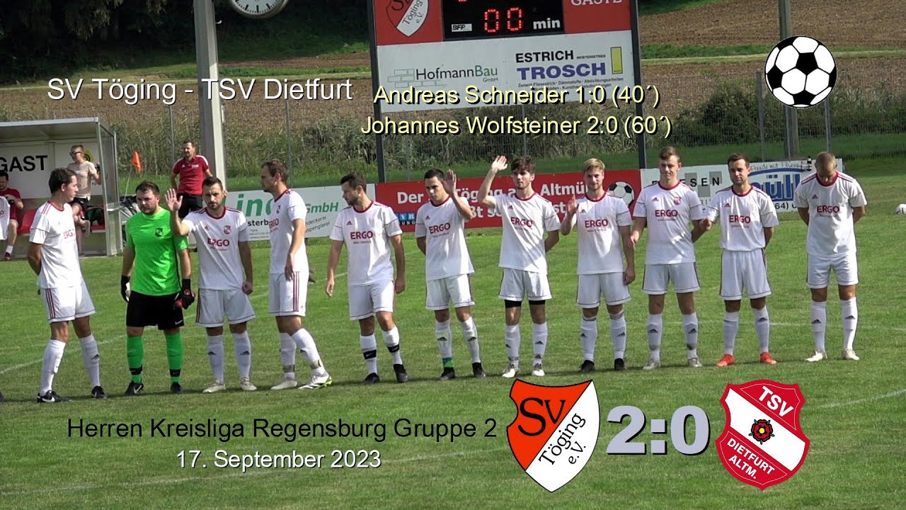 SV Töging - TSV Dietfurt 2:0 - Herren Kreisliga Regensburg Gruppe 2