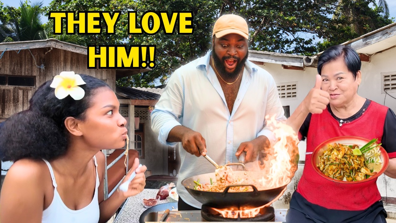 Мой темнокожий парень готовит для моей СЕМЬИ в Таиланде 🇹🇭