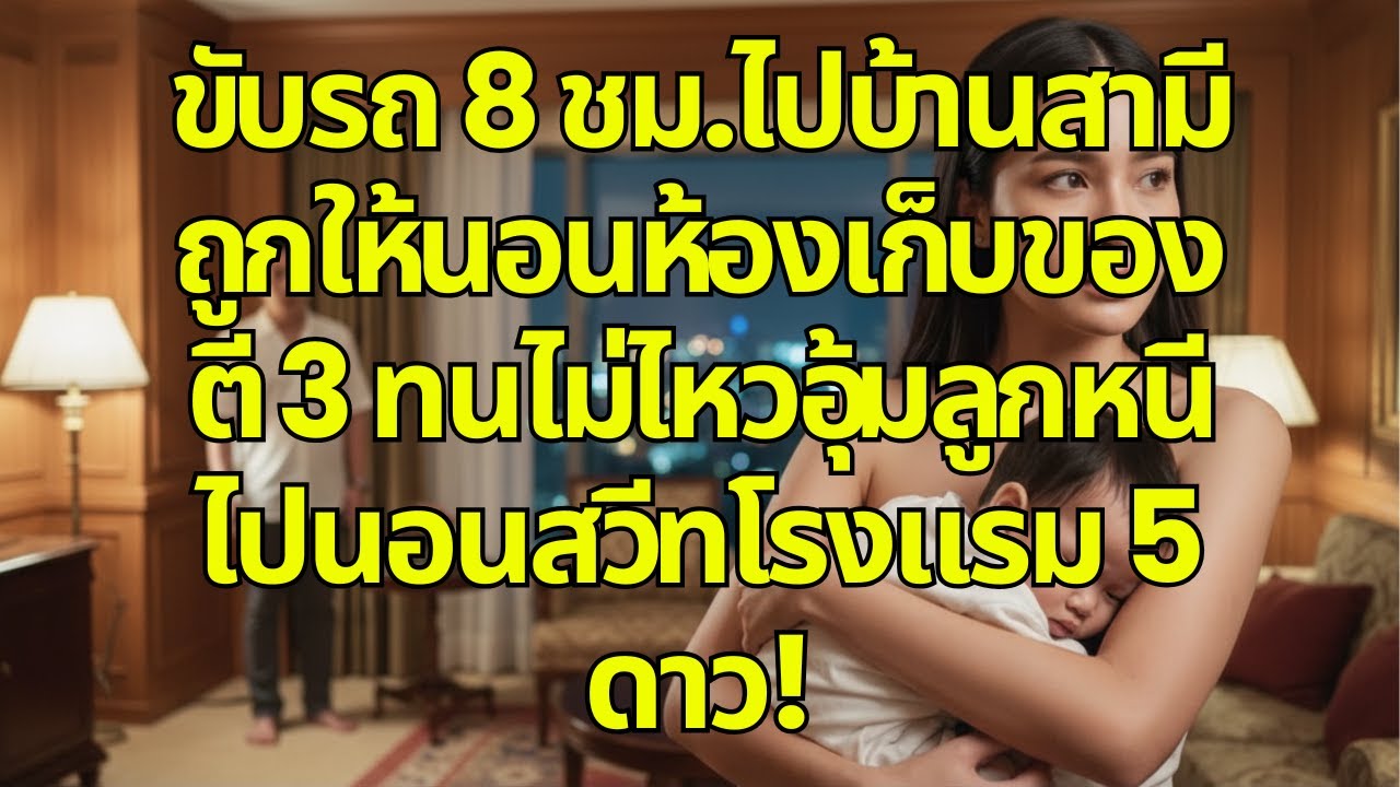 ขับรถ 8 ชม.ไปบ้านสามี ถูกให้นอนห้องเก็บของ ตี 3 ทนไม่ไหวอุ้มลูกหนีไปนอนสวีทโรงแรม 5 ดาว!
