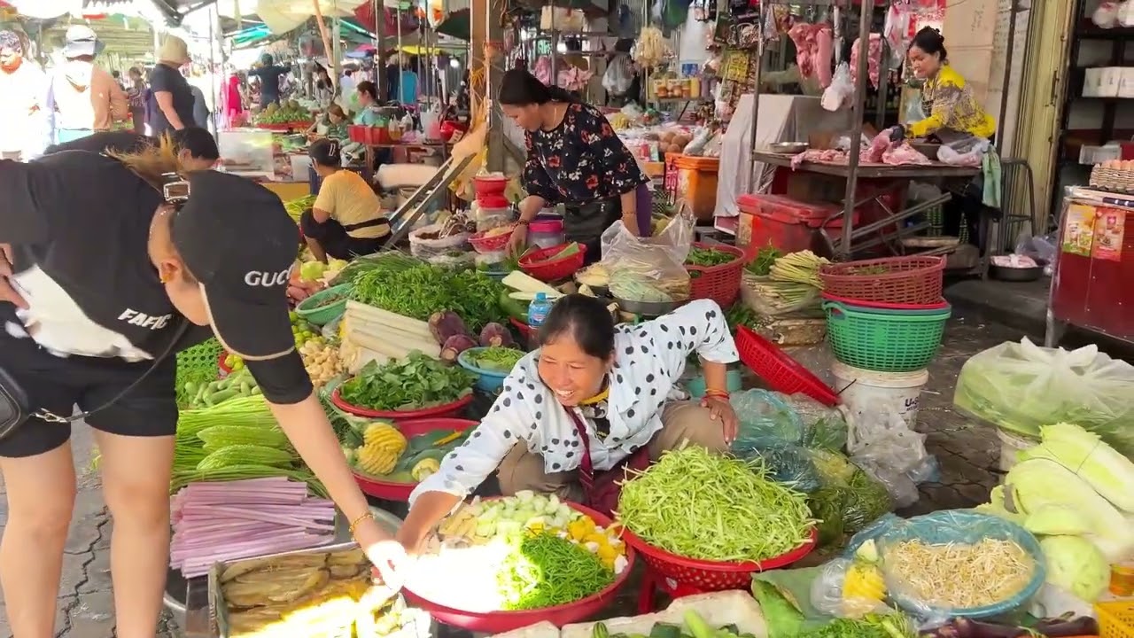 A Wonderful Fresh Food Collection of Cambodia Morning Market in Phnom Penh City 