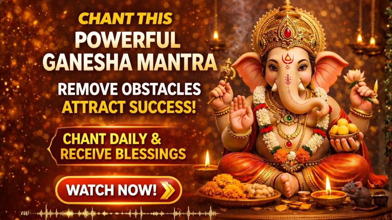 Lambodara Moola Mantra 🐘 Remove Obstacles & Attract Success | Powerful Ganesh Mantra 108 Times