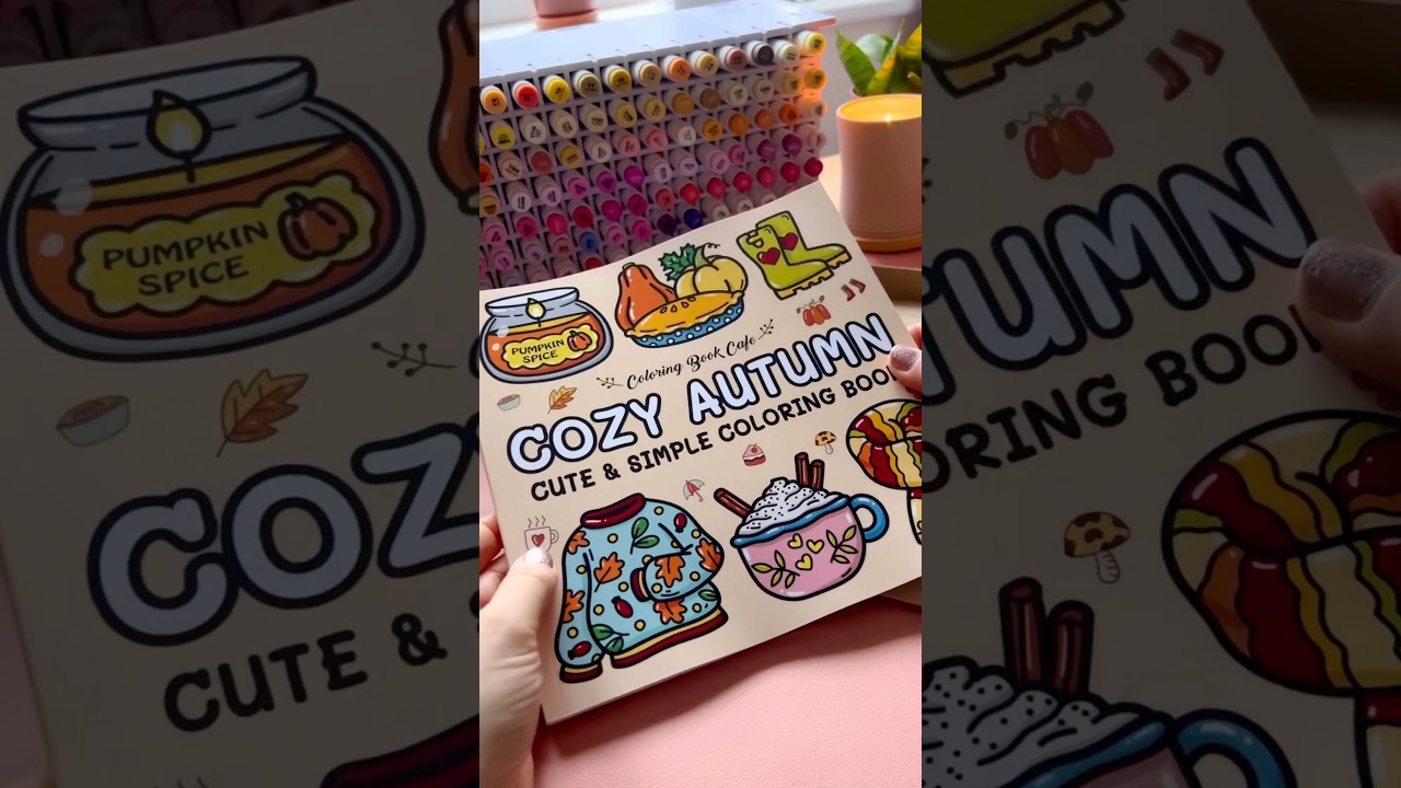 Love this Cozy Autumn 🍁coloring book #coloring #coloringbook #unboxing #markers #childrensbook #art