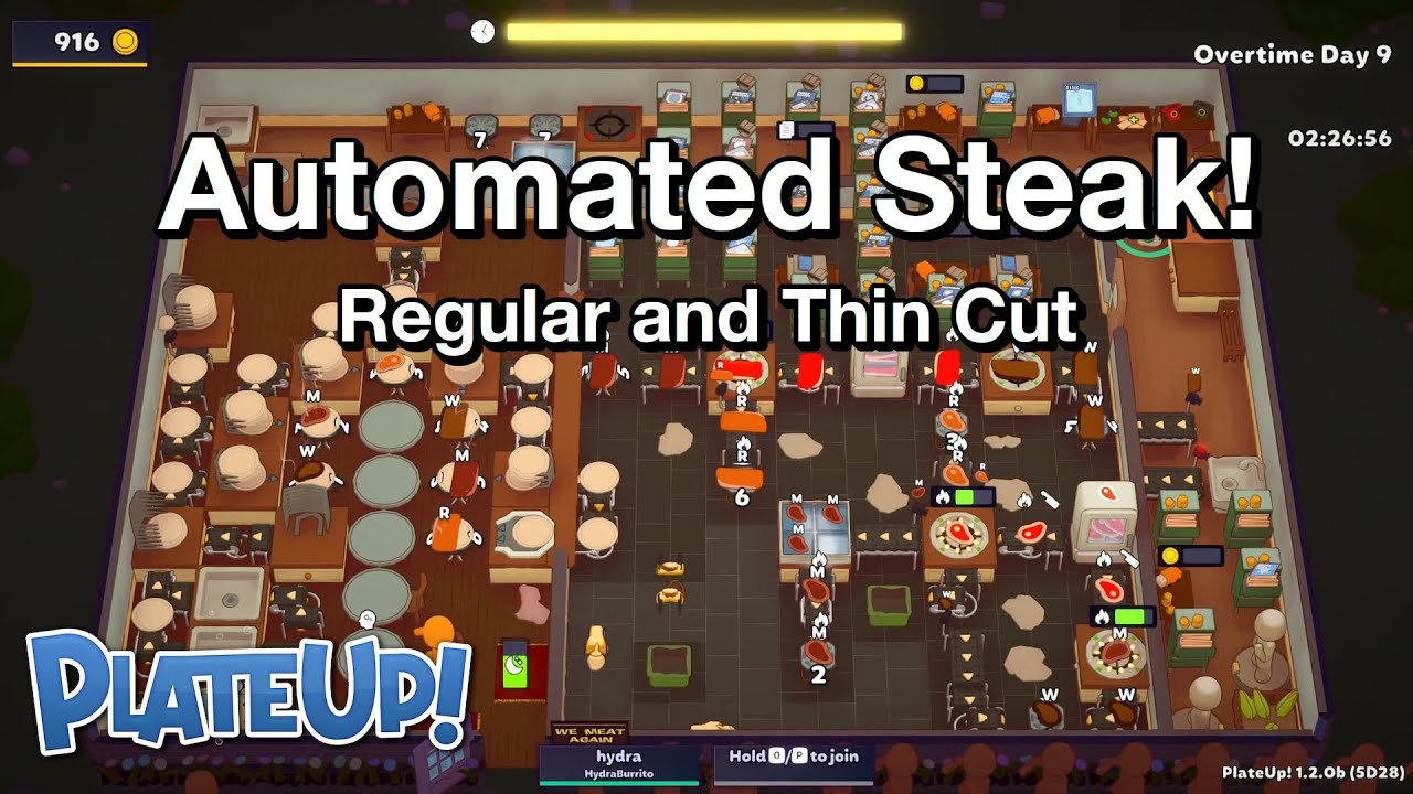 Solo Day 1 to Auto Steak on OT8 - Automation - PlateUp!