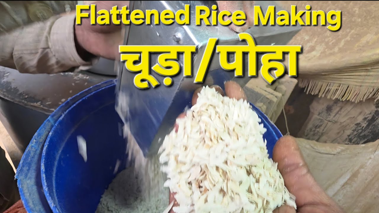 Flattened Rice Making from Paddy... #flattenedrice #paddy #chura #poha #village #villagelife 