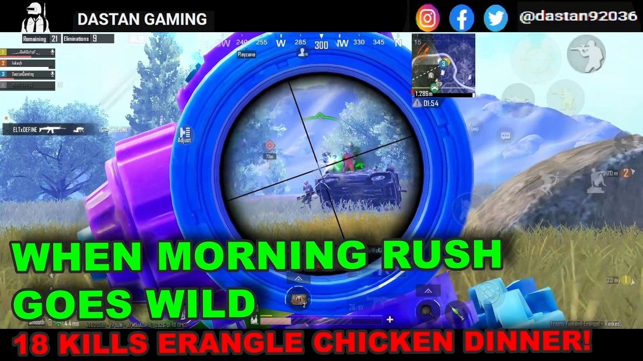 WHEN MORNING RUSH GOES TOO WILD 😤 | 18 KILLS ERANGLE CHICKEN DINNER!!#shorts  #bgmi