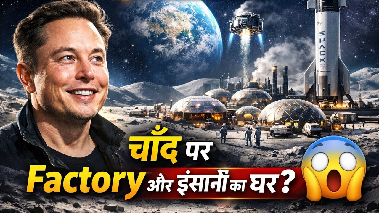 Elon Musk का Masterplan: चाँद पर Factory और इंसानों का घर? 😱 | SpaceX Moon Base Explained