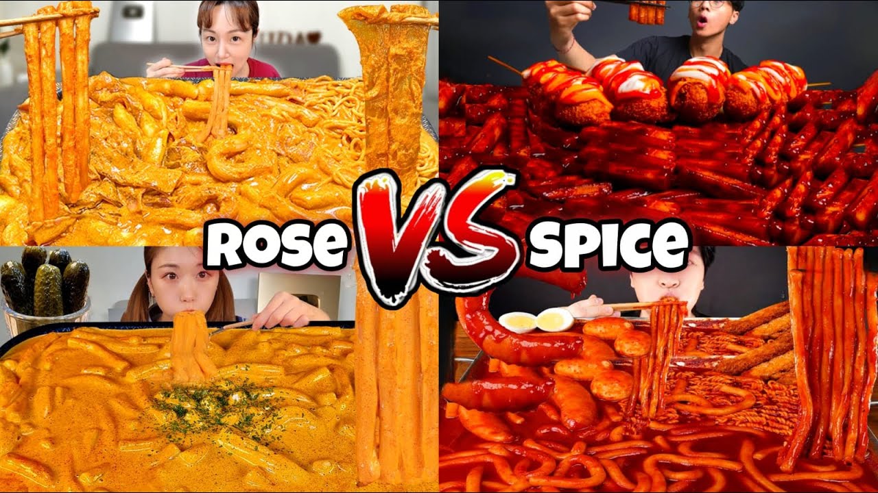 Which One Wins? 😱 Spicy vs Rosé Tteokbokki ASMR Mukbang🔥