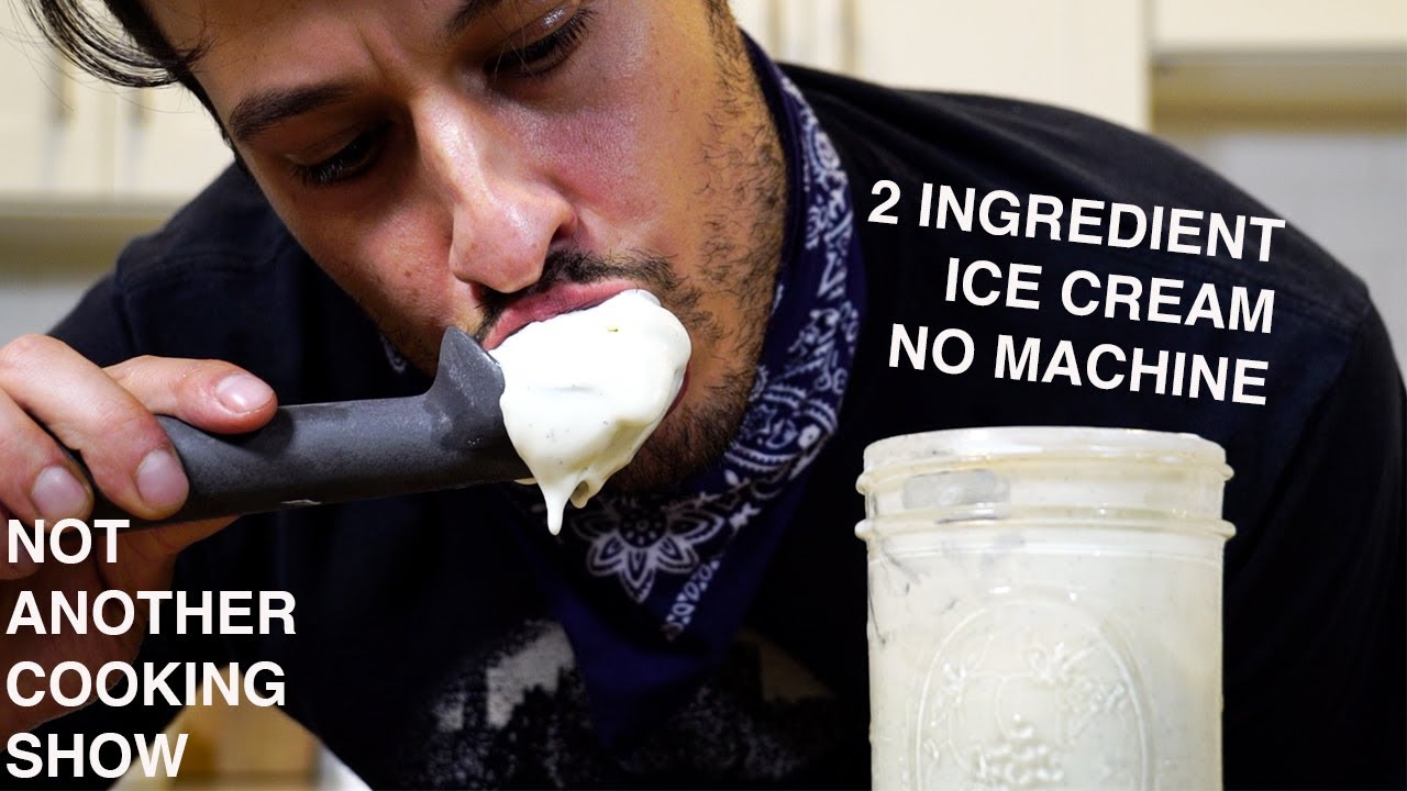 2 INGREDIENT ICE CREAM made with a MASON JAR (NO TOOLS or MACHINES)