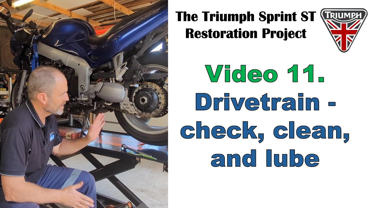 Triumph Sprint ST 955i. Vid 11: Drivetrain - inspect, clean, and lube