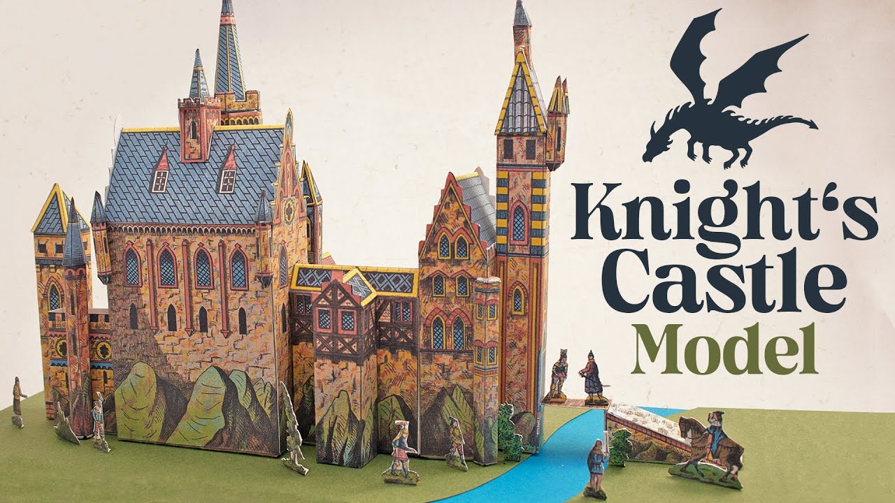 Vintage Knight’s Castle Paper Model Diorama (vintage papercraft)