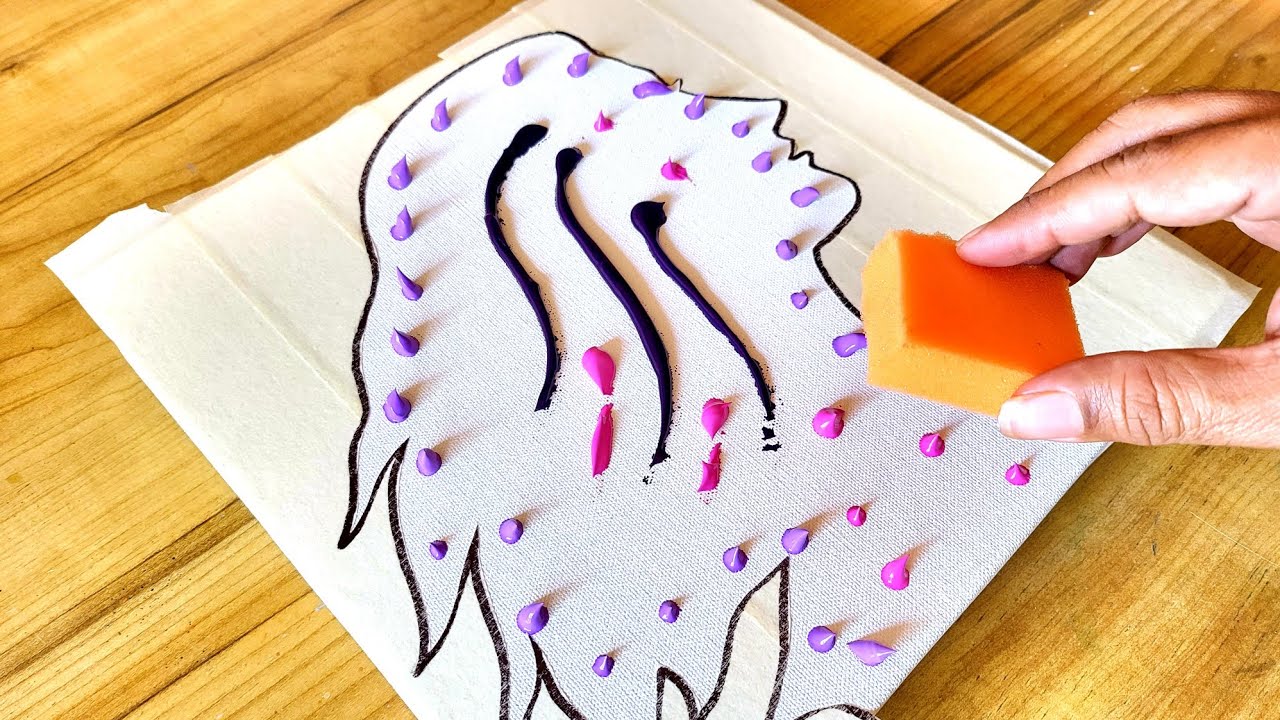 Inner Beauty / Double Exposure Painting / Easy Masking Tape Satisfying / Acrylic Painting Technique