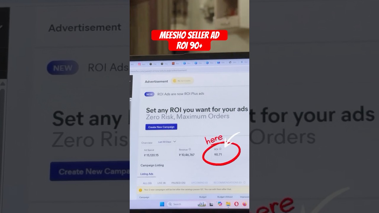 Meesho seller ad ROI 90+ #meeshoseller #ecommercebusiness