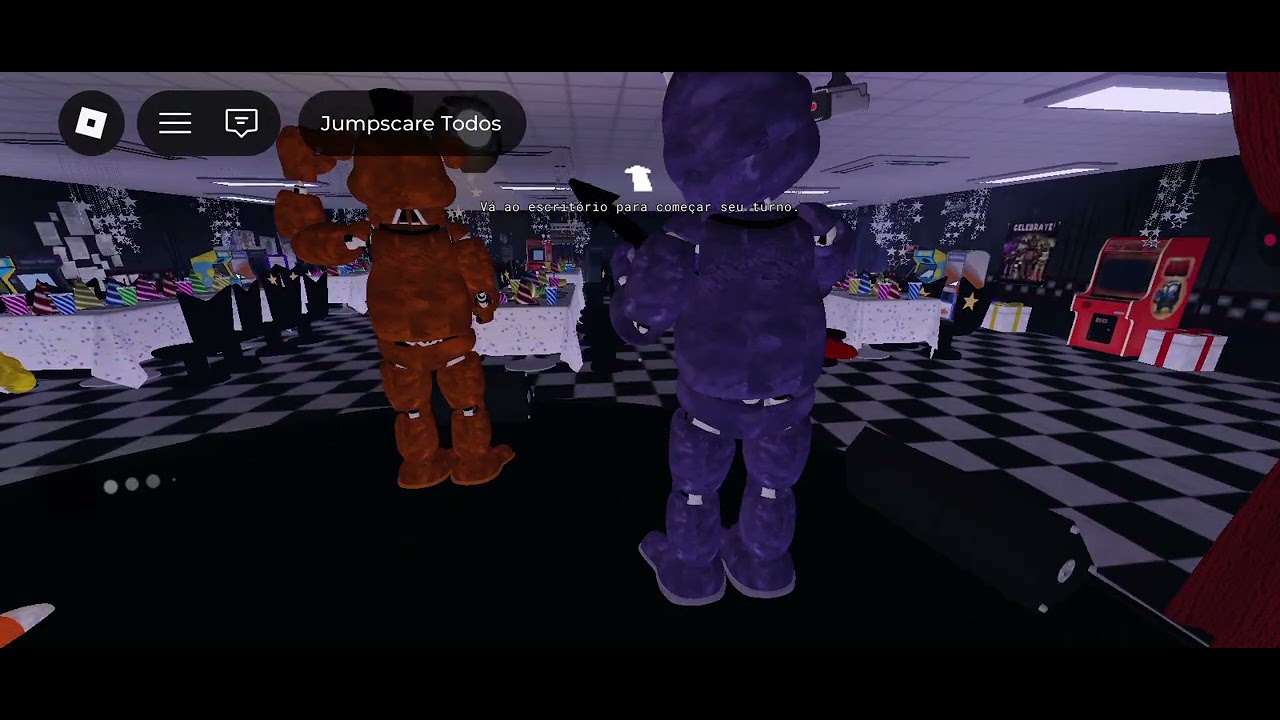 Jogando um pouco de fnaf coop do roblox(Fnaf 1-Roblox)