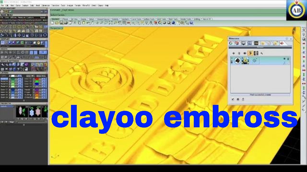 Clayoo embross in  rhino5 matrix9 । jewelry cad design #rhino #matrix #cad #jewellery